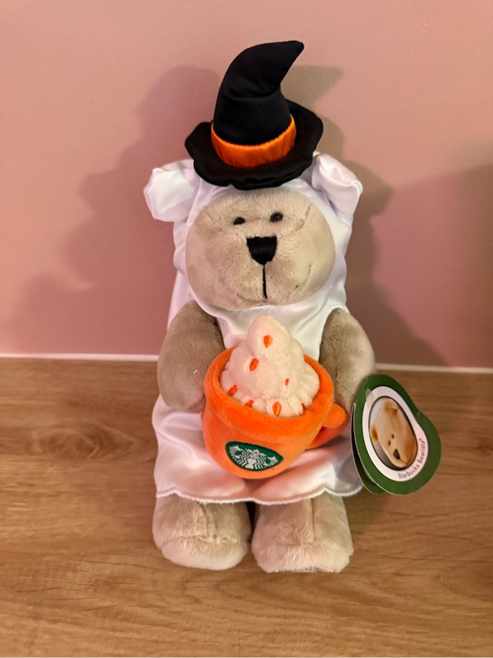 Starbucks Halloween Bearista with Orange Pumpkin Cup